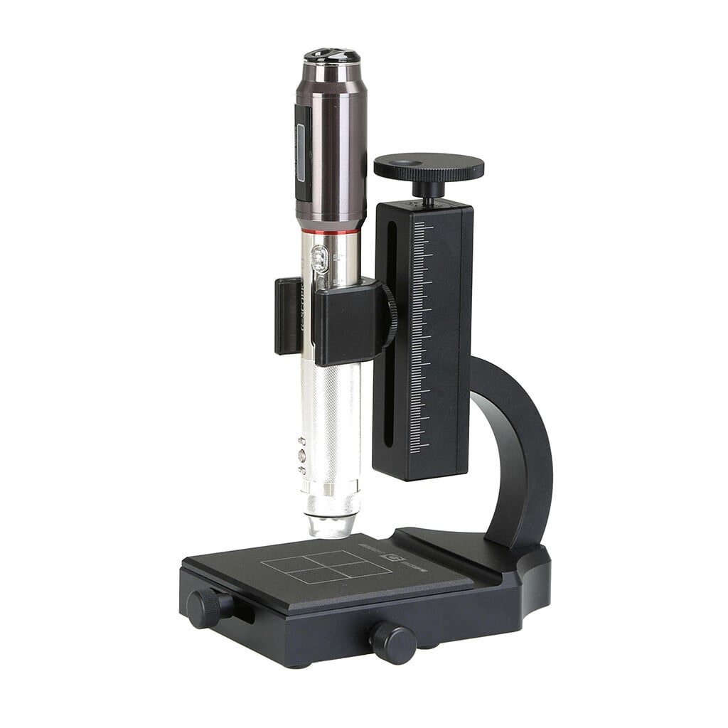 Microscopio USB Smart G-Scope SGS-H100 montado en su soporte de inspección