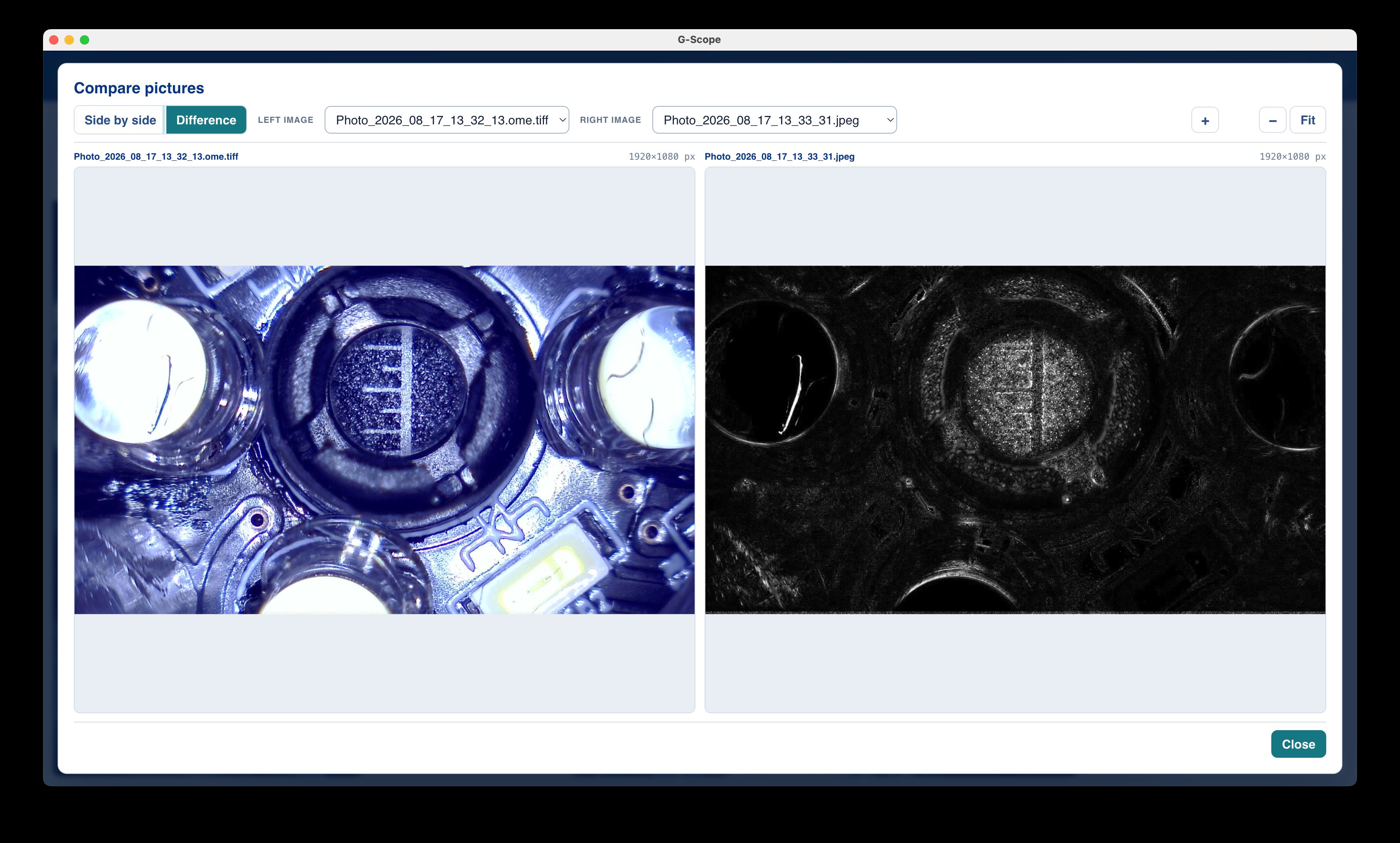 Pixel-difference view