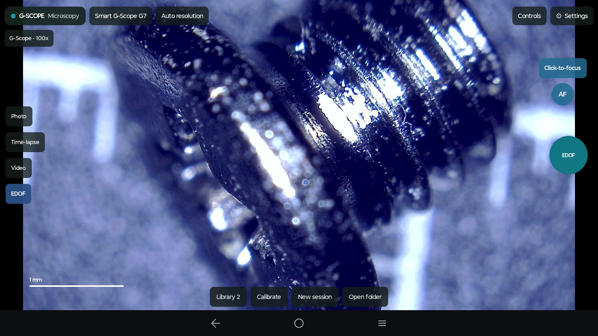 G-Scope on an Android tablet: EDOF capture with Smart G-Scope